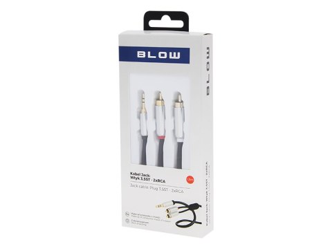 Przyłącze wtyk 3,5st-2xrca 1,5m metal Blow