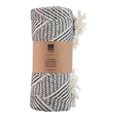 Arti Casa - Koc bawełniany w jodełke 130x170 cm (Czarny / Biały) Arti Casa