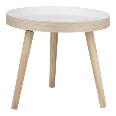 Arti Casa - Stolik kawowy okrągły do salonu 40x36 cm (Biały / Drewno) Arti Casa