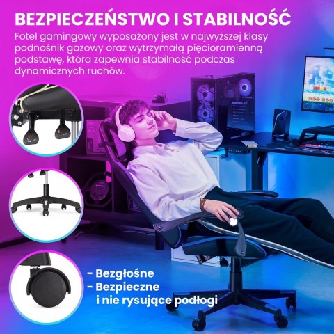 Extralink Gaming | Fotel gamingowy | biurowy, obrotowy, kubełkowy, czarno-biały, G-526 Extralink