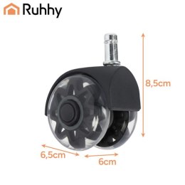 Kółka do fotela obrotowego czarne 5szt. Ruhhy26294 RUHHY