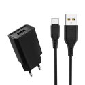 Ładowarka sieciowa USB + kabel USB typu C 2400 mA 12 W LP