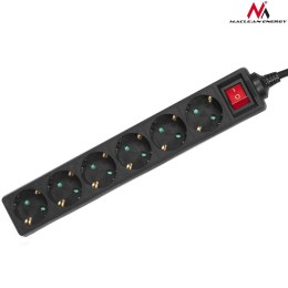 Listwa zasilająca Maclean, Przedłużacz 6 gniazd, Z wyłącznikiem, Typ niemiecki, 3500W, 5m, MCE195G Maclean