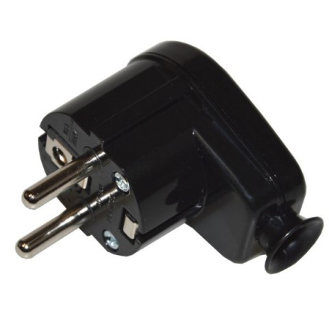 Wtyczka kątowa rozbieralna czarna