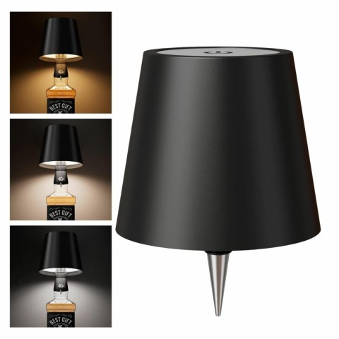 ZD167 Bezprzewodowa lampka nocna dotykowa na butelkę czarna ATL