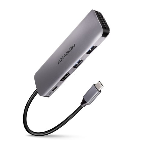 Axagon HMC-5 stacja dokująca Przewodowa USB 3.2 Gen 1 (3.1 Gen 1) Type-C Szary AXAGON