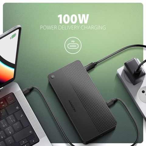 Axagon HMC-U4 stacja dokująca Przewodowa USB4 Czarny AXAGON