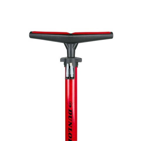 Dunlop - Pompka podłogowa do rowerów, piłek, materacy z manometrem (Czerwony) Dunlop