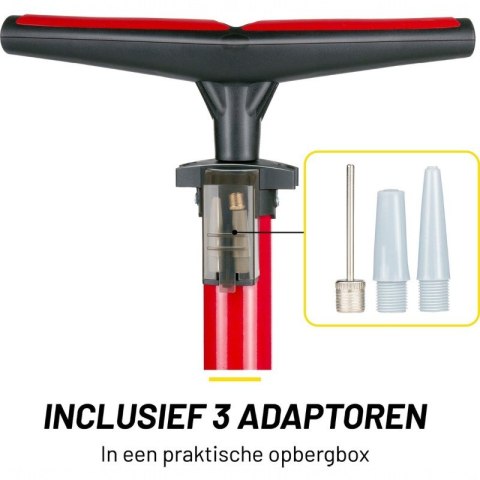 Dunlop - Pompka podłogowa do rowerów, piłek, materacy z manometrem (Czerwony) Dunlop