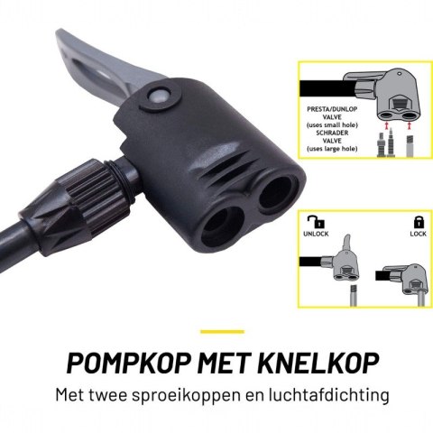 Dunlop - Pompka podłogowa do rowerów, piłek, materacy z manometrem (Czerwony) Dunlop