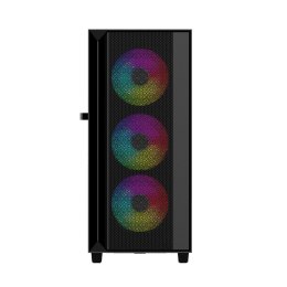 GEMBIRD OBUDOWA FORNAX 4000 MIDI-TOWER (2X USB 3.0, 1X USB 2.0, HD AUDIO, SZKLANY PANEL BOCZNY, PODŚWIETLENIE ARGB) CZARNA GEMBIRD