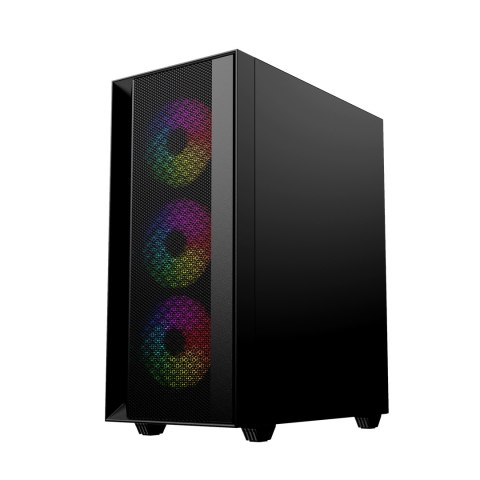 GEMBIRD OBUDOWA FORNAX 4000 MIDI-TOWER (2X USB 3.0, 1X USB 2.0, HD AUDIO, SZKLANY PANEL BOCZNY, PODŚWIETLENIE ARGB) CZARNA GEMBIRD