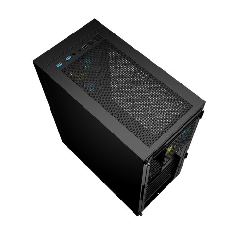 GEMBIRD OBUDOWA FORNAX 4000 MIDI-TOWER (2X USB 3.0, 1X USB 2.0, HD AUDIO, SZKLANY PANEL BOCZNY, PODŚWIETLENIE ARGB) CZARNA GEMBIRD