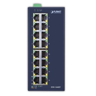 PLANET ISW-1600T łącza sieciowe Nie zarządzany Fast Ethernet (10/100) Niebieski Planet