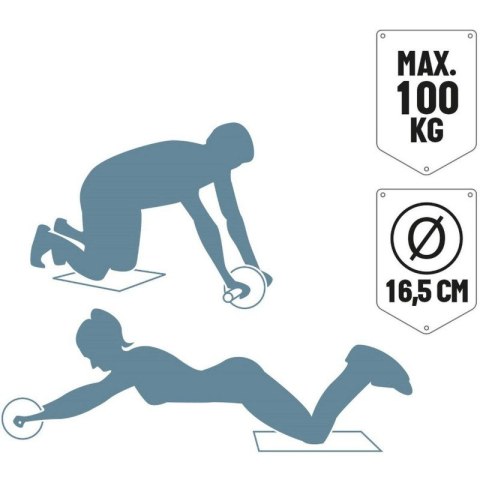 Umbro - Dwukołowy wałek do treningu mięśni brzucha z matą (Czerwony) Umbro