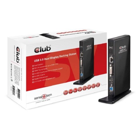 CLUB3D SenseVision USB3.0 Dual Display Docking Station Club 3D