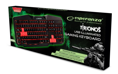 EGK201R Esperanza klawiatura przewod. gaming led usb tirions czerwona Esperanza