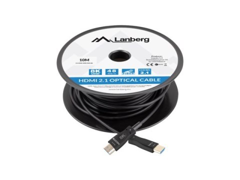 LANBERG KABEL HDMI LANBERG KABEL HDMI M/M V2.1 10M OPTYCZNY AOC CZARNY CA-HDMI-30FB-0100-BK Lanberg