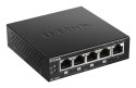D-Link DGS-1005P/E łącza sieciowe Nie zarządzany Gigabit Ethernet (10/100/1000) Obsługa PoE Czarny D-Link