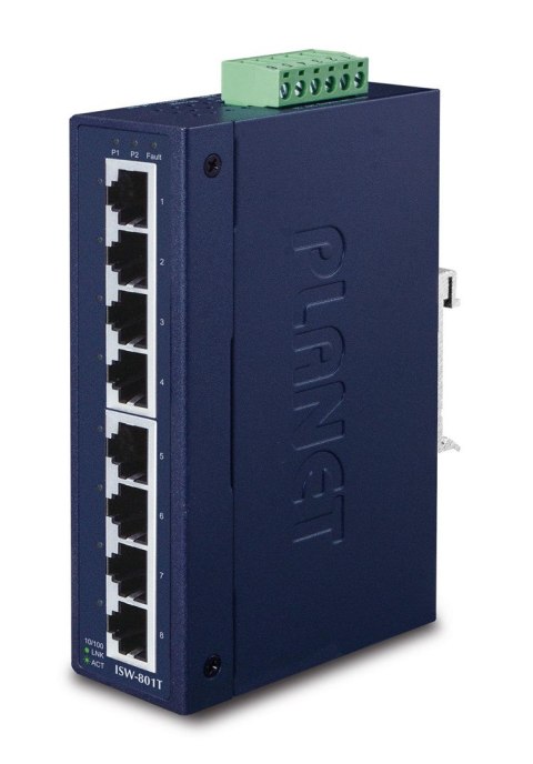 PLANET ISW-801T łącza sieciowe Nie zarządzany L2 Fast Ethernet (10/100) Niebieski Planet