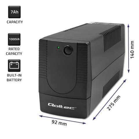 QOLTEC ZASILACZ AWARYJNY UPS LINE INTERACTIVE | MONOLITH | 1000VA | 600W Qoltec