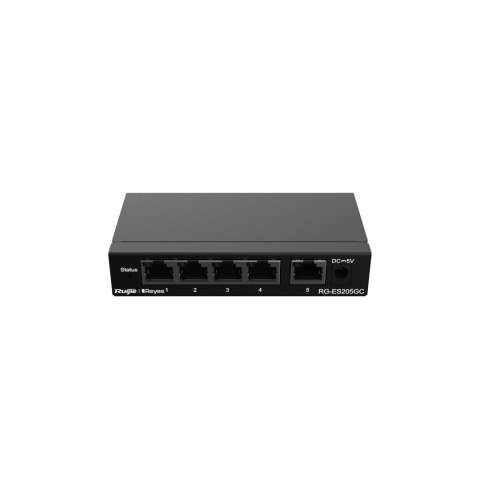 Ruijie Networks RG-ES205GC łącza sieciowe Zarządzany L2 Gigabit Ethernet (10/100/1000) Czarny Ruijie