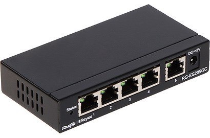 Ruijie Networks RG-ES205GC łącza sieciowe Zarządzany L2 Gigabit Ethernet (10/100/1000) Czarny Ruijie