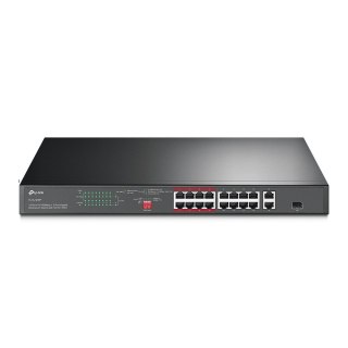 TP-Link TL-SL1218P łącza sieciowe Nie zarządzany Gigabit Ethernet (10/100/1000) Obsługa PoE 1U Czarny TP-LINK