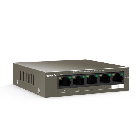 Tenda TEG1105P-4-63W-EU łącza sieciowe Gigabit Ethernet (10/100/1000) Obsługa PoE Szary Tenda