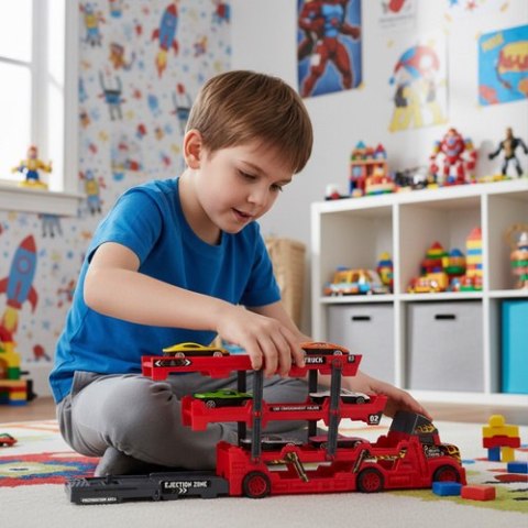 Zestaw ciężarówka TIR z 6 autami 26303 ISO TRADE