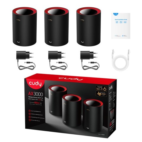 CUDY M3000(3-Pack) AX3000 Wi-Fi 6 Mesh 2.5G CUDY