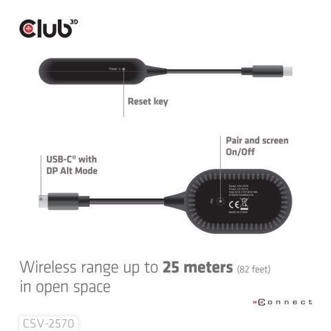 Adapter WRL USB-C na HDMI CSV-2570 Club3D Club 3D