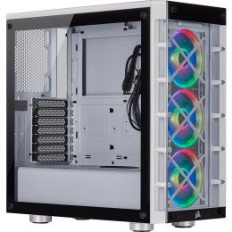 CORSAIR iCUE 465X RGB - Wieża - ATX - Panel boczny z okienkiem (szkło hartowane) - Bez zasilacza (ATX) - Biały - USB/Audio (CC-9 Corsair