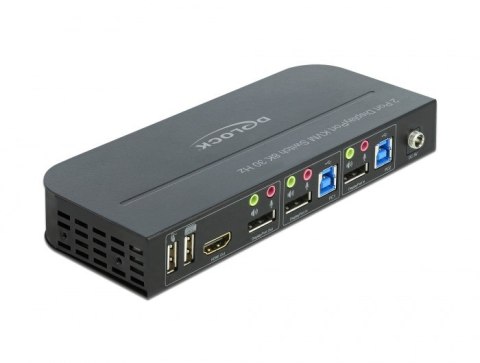 KVM Switch DisplayPort 1.4 8K z USB 3.0 i Audio - KVM / audio / USB switch - 2 porty DELOCK
