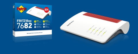 Router stołowy FRITZ! Box 7682, Wi-Fi 7 (802.11be), Dwuzakresowy (2,4 GHz / 5 GHz), Ethernet LAN, VDSL, Biały AVM