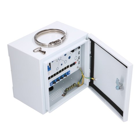 Zewnętrzny switch PoE Extralink Atlas; 8x RJ45 1000Mb/s PoE, 2x SFP, 120W, aktywne chłodzenie Extralink