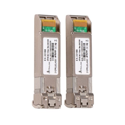 Extralink SFP28 25G 2-Pack | SFP28 Module | 25Gbps, LC/UPC Duplex, 1310nm, 10km, single mode, DOM moduł przekaźników sieciowych Extralink