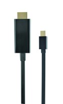 Kabel GEMBIRD CC-mDP-HDMI-6 (Mini DisplayPort M - HDMI M; 1,8m; kolor czarny) GEMBIRD