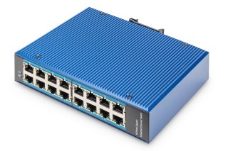 Przemysłowy switch 16x 1000Base-TX DIN rozszerzony zakres temperatur DIGITUS