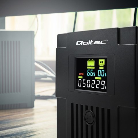 QOLTEC ZASILACZ AWARYJNY UPS LINE INTERACTIVE | MONOLITH | 1500VA | 900W | LCD | USB Qoltec