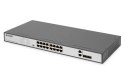 Switch Fast Ethernet PoE z 16 portami PoE + 2 Combo, 250W budżetu PoE DIGITUS
