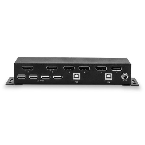 LINDY 2-portowy przełącznik DisplayPort 1.2 z podwójną głowicą LINDY