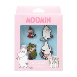 Muminki - Zestaw 4 przypinek do ubrań lub plecaka Moomin