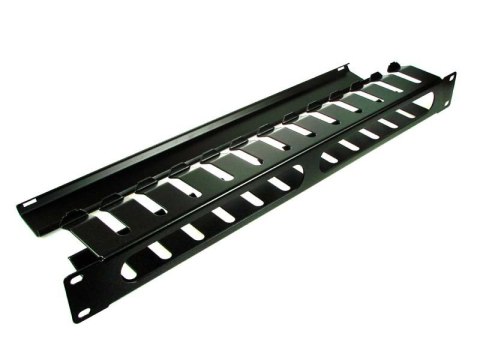 Organizator kabli 1U 12 uchwytów metal czarny