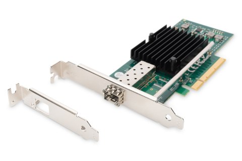 Pojedynczy port światłowodowy (SFP+) 10 Gb/s na karcie PCI Express, chipset: Intel JL82599EN DIGITUS