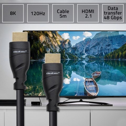 QOLTEC KABEL HDMI V2.1 ULTRA HIGH SPEED 8K | 60HZ | 26AWG | GOLD Qoltec