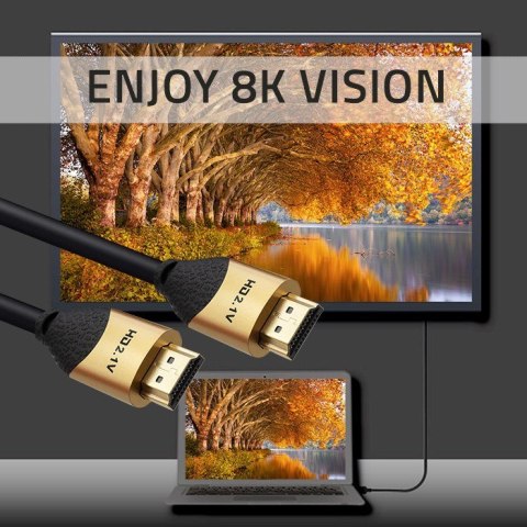 QOLTEC KABEL HDMI V2.1 ULTRA HIGH SPEED 8K | 60HZ | 28AWG | GOLD | 3M Qoltec