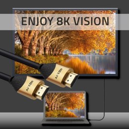 QOLTEC KABEL HDMI V2.1 ULTRA HIGH SPEED 8K | 60HZ | 30AWG | GOLD Qoltec