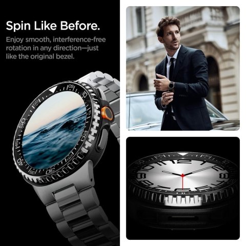 Spigen Bezel Tune Pro Diver - Obudowa / Pierścień ochronny do Samsung Galaxy Watch 8 Classic 46 mm (Silver) Spigen