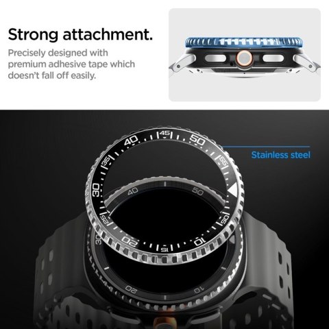 Spigen Bezel Tune Pro Diver - Obudowa / Pierścień ochronny do Samsung Galaxy Watch 8 Classic 46 mm (Silver) Spigen